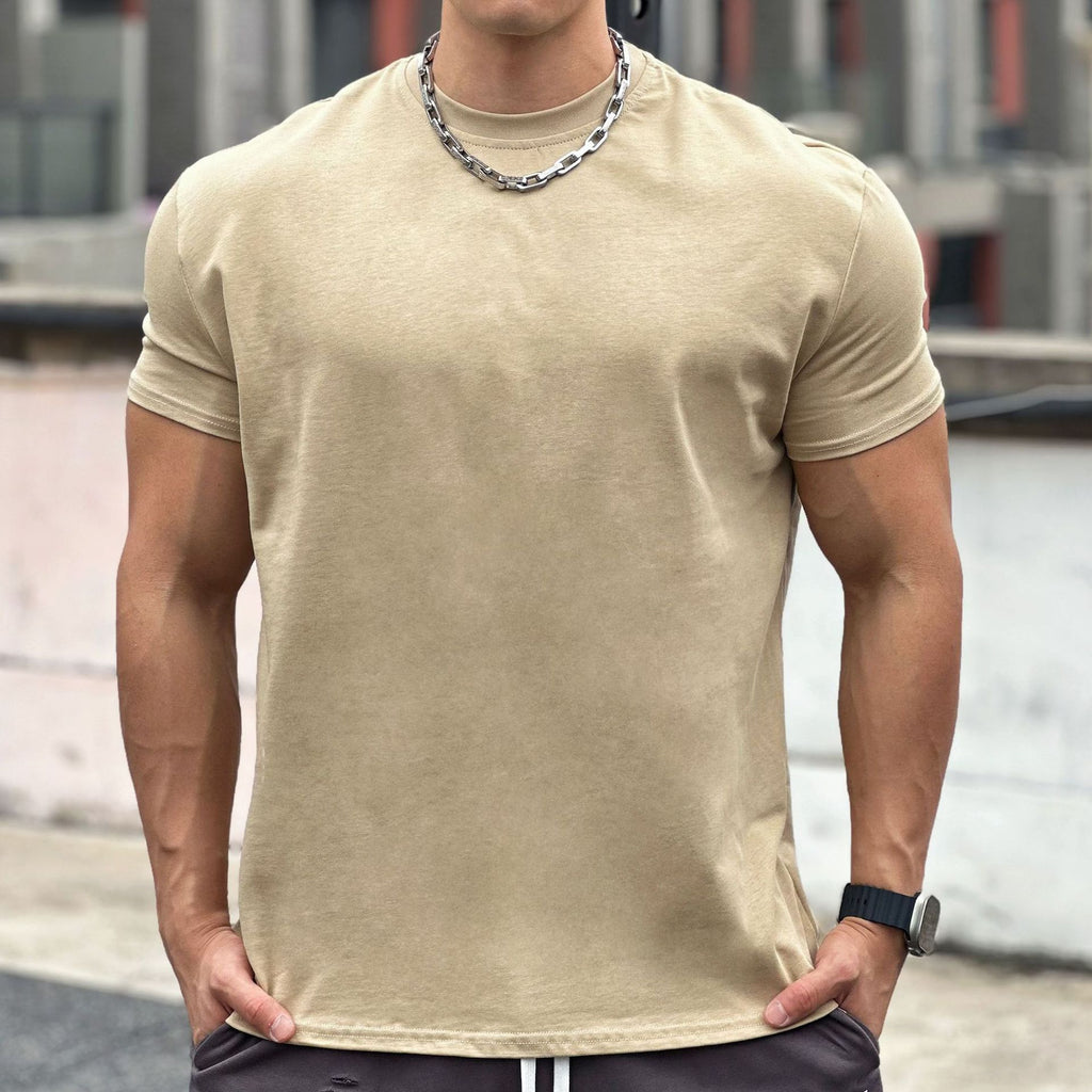 Sports musculaires Coton libre Fitness manches courtes Hommes