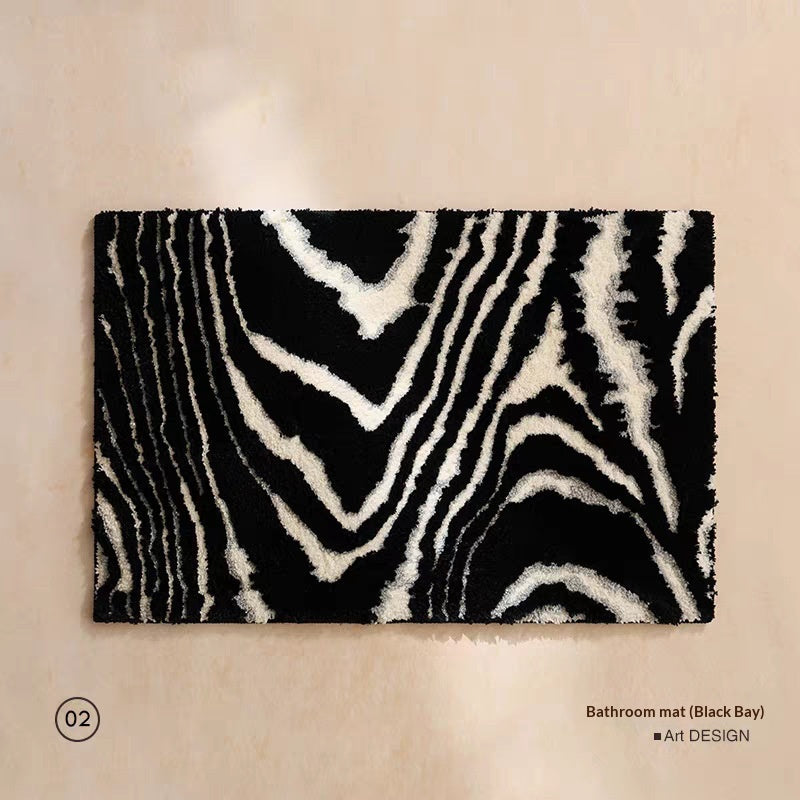 Tapis de sol géométrique non glissant, absorbant l'eau