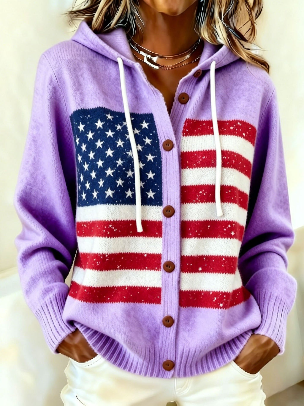 Laid-back de style américain Cardigan Hoodie