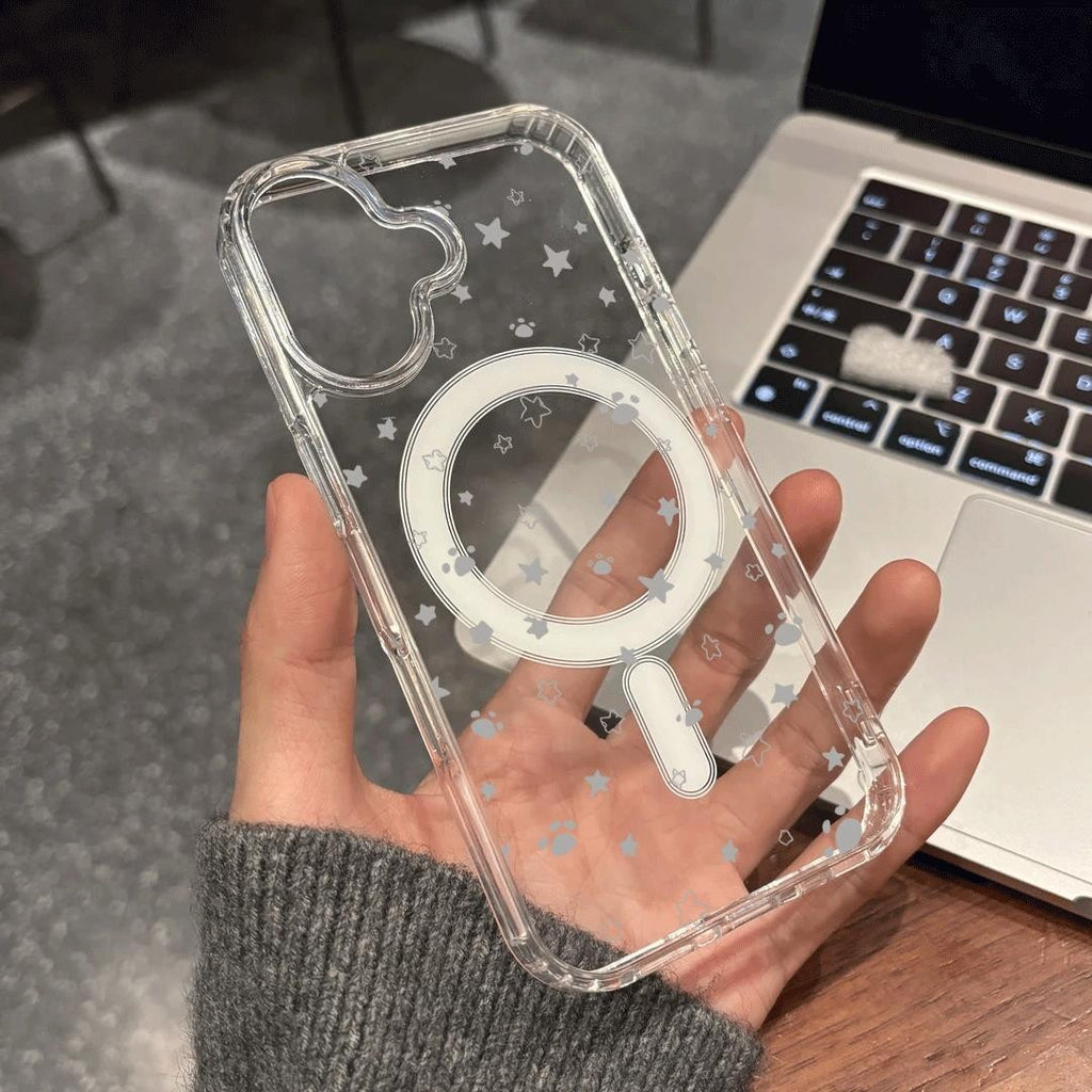Coque de téléphone avec attache magnétique Gray Star Cat