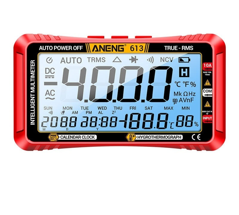 Full Screen Intelligent Upgrade Trois en un Calendrier Température et Humidité Multimètre