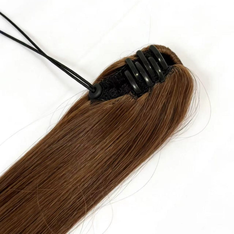 Droite Poneytail Extension Drawstring Ombre Brown LongClip-in Coiffure pour les femmes noires S