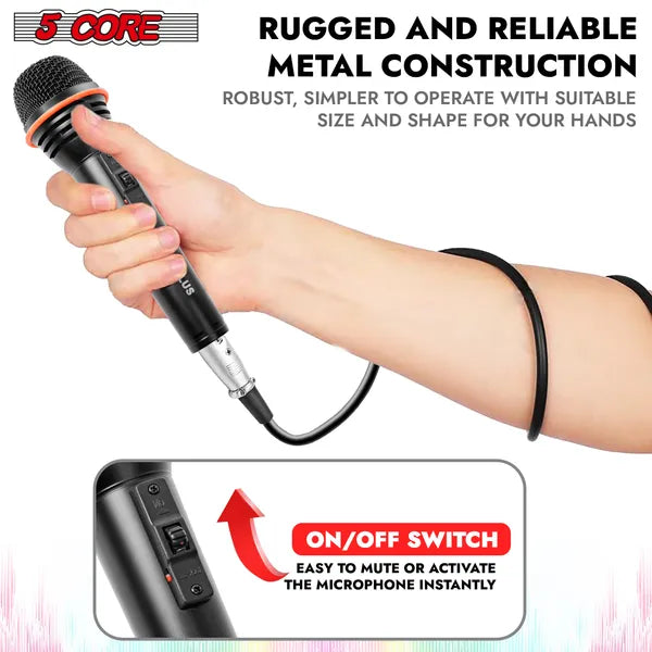 5 Core Microphone Dynamic Mic Karaoke Singing Studio XLR Mics Microfono portable