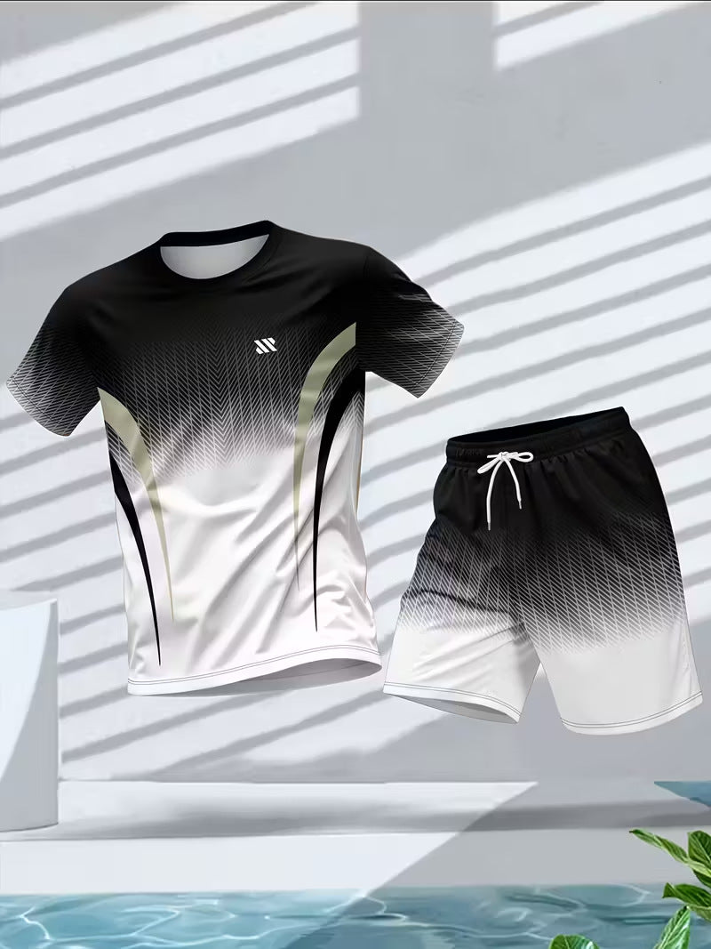 Hommes Col d'équipage manches courtes Top et shorts set