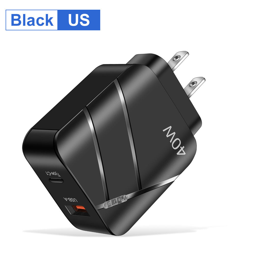 Chargeur de téléphone portable à recharge rapide 40W PD QC30