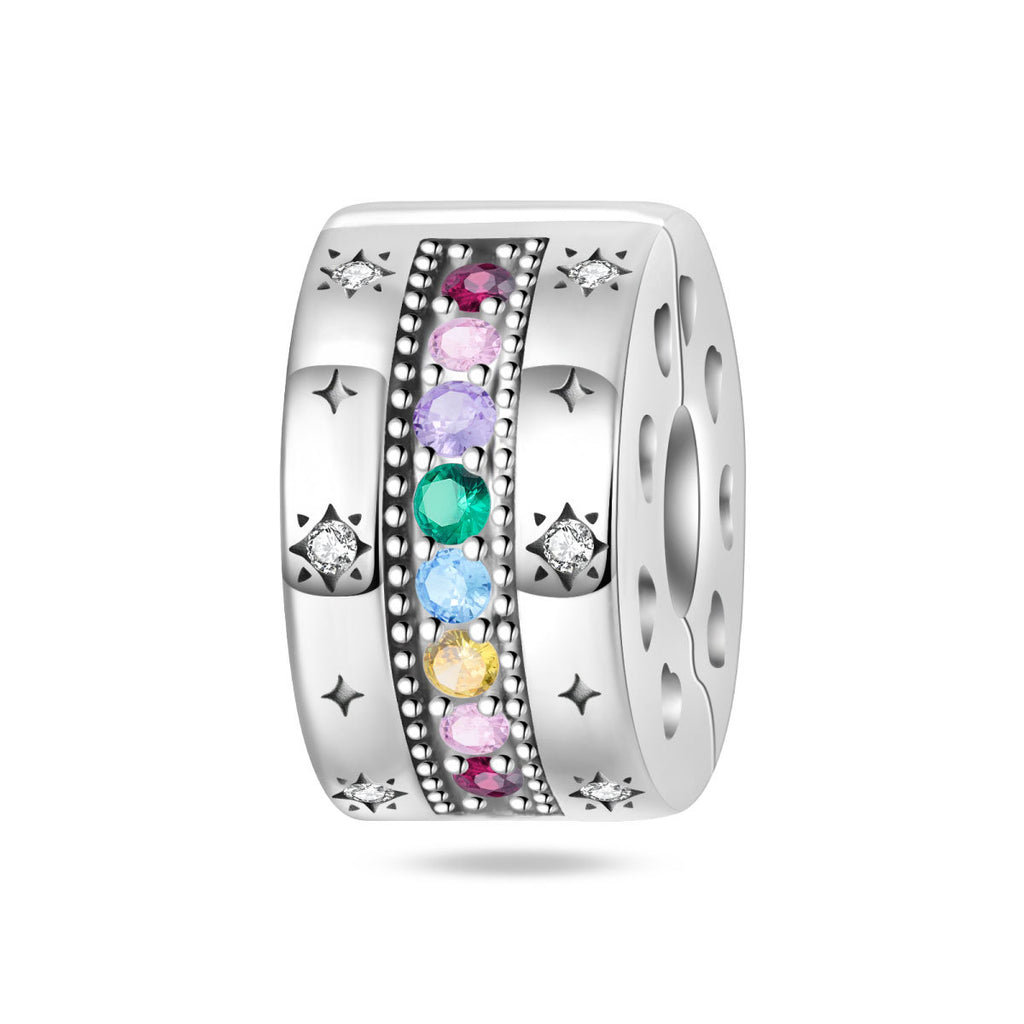 Argenté coloré Zircon Accent perles bracelet bricolage Charm