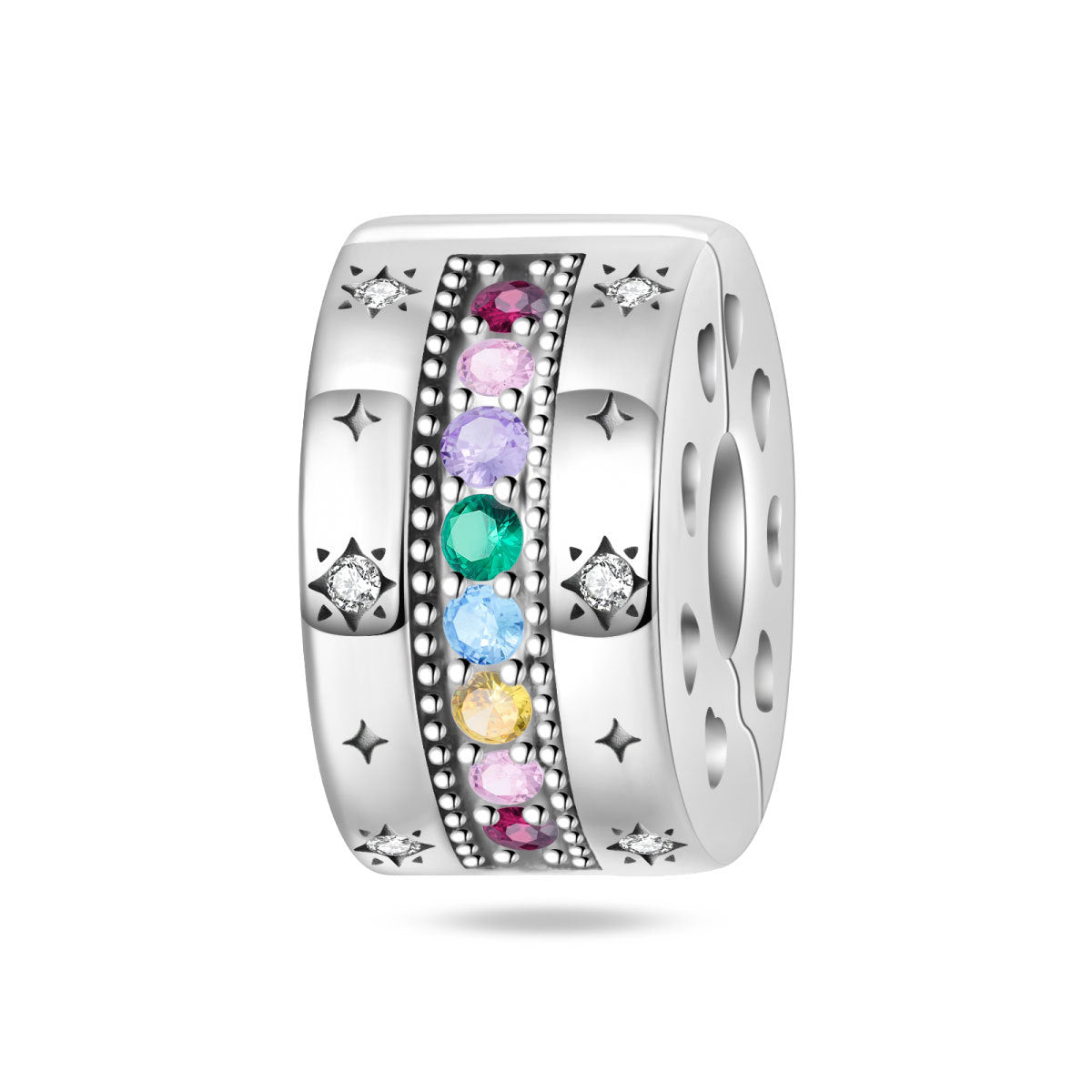 Argenté coloré Zircon Accent perles bracelet bricolage Charm