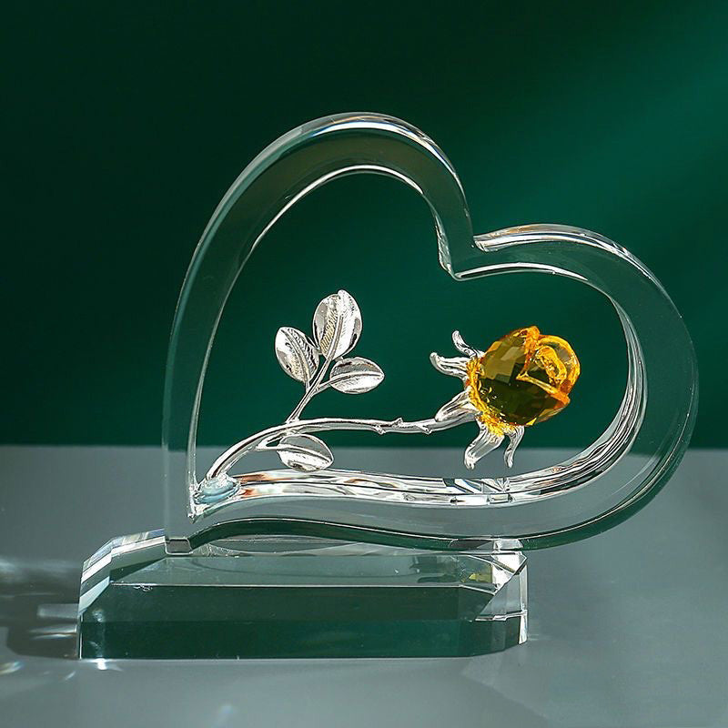Accueil Saint Valentin Rose Ornements en forme de coeur