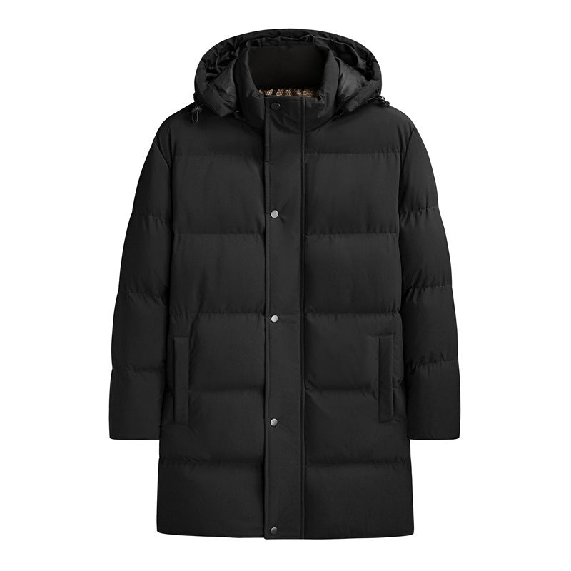 Homme Plus Taille Épaisseur thermique Long Couleur pure Vêtements de coton