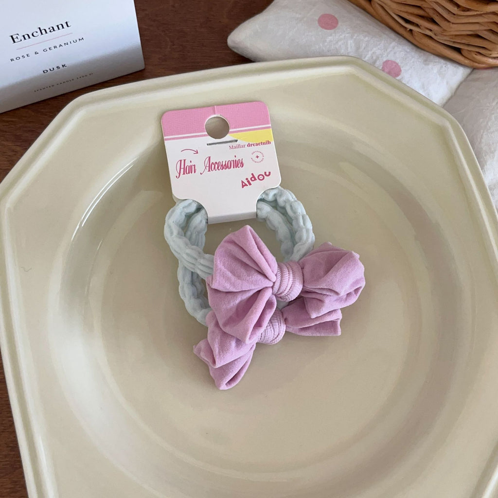 Macaron Bow serviette anneau corde de cheveux ne nuit pas à haute élasticité