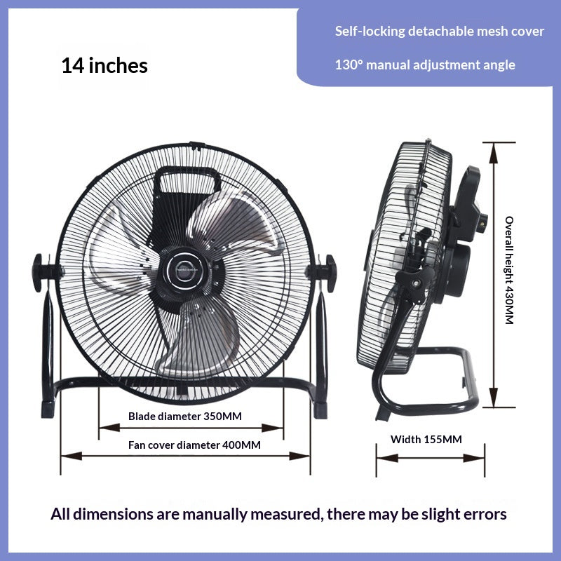 Ventilateur électrique à plancher de haute puissance silencieux pour les ménages
