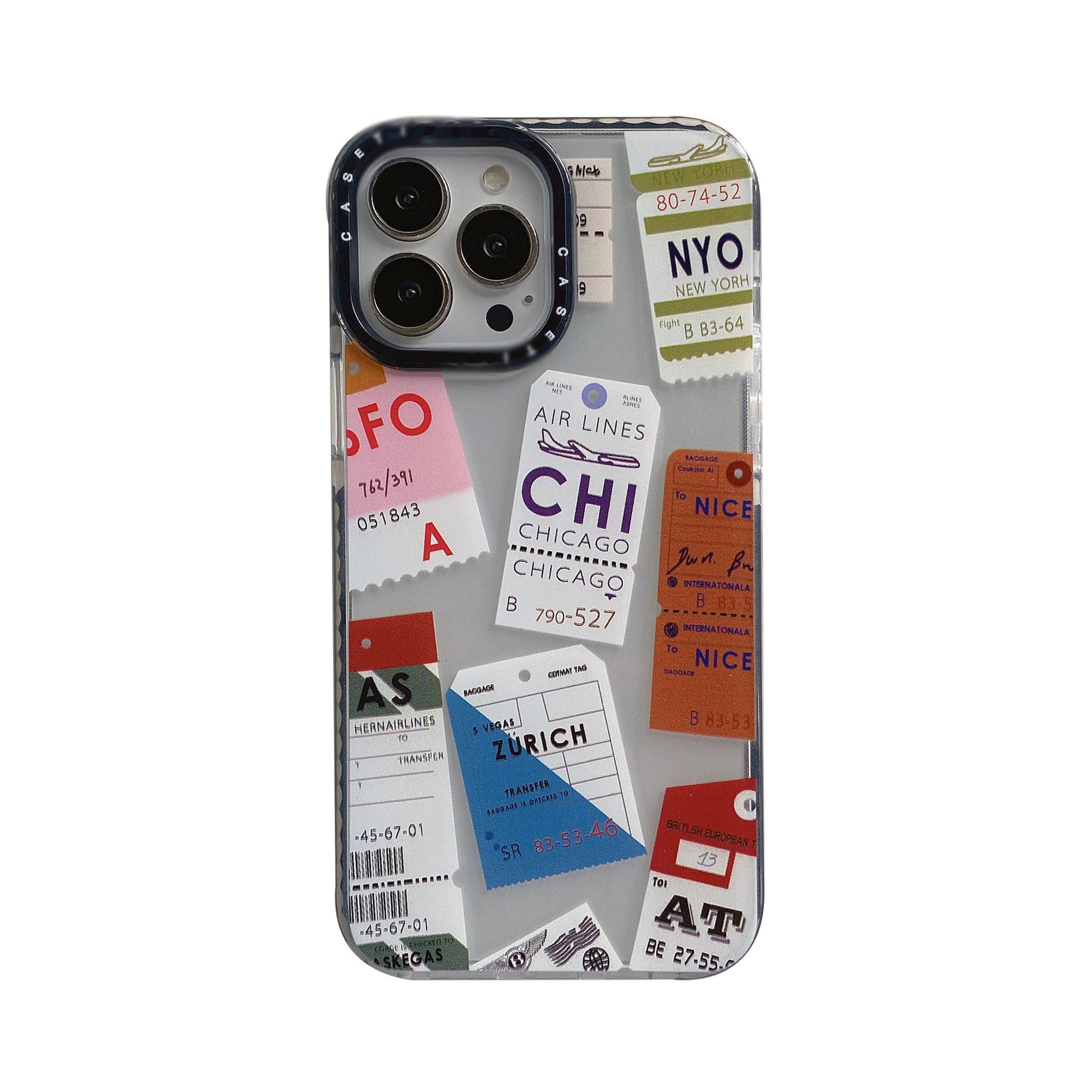 Label de billet de voyage Cas de téléphone transparent