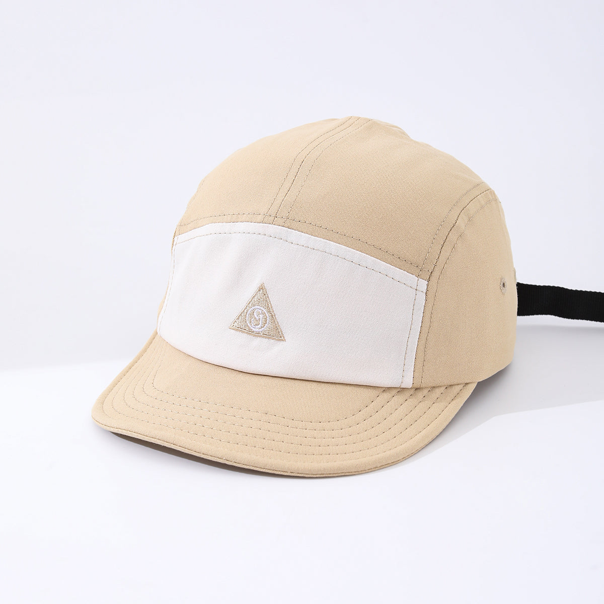 Men's Patchwork Adjustable Triangular Lettered Flat Brim Sunshade Quick Dry Soft Top Visor