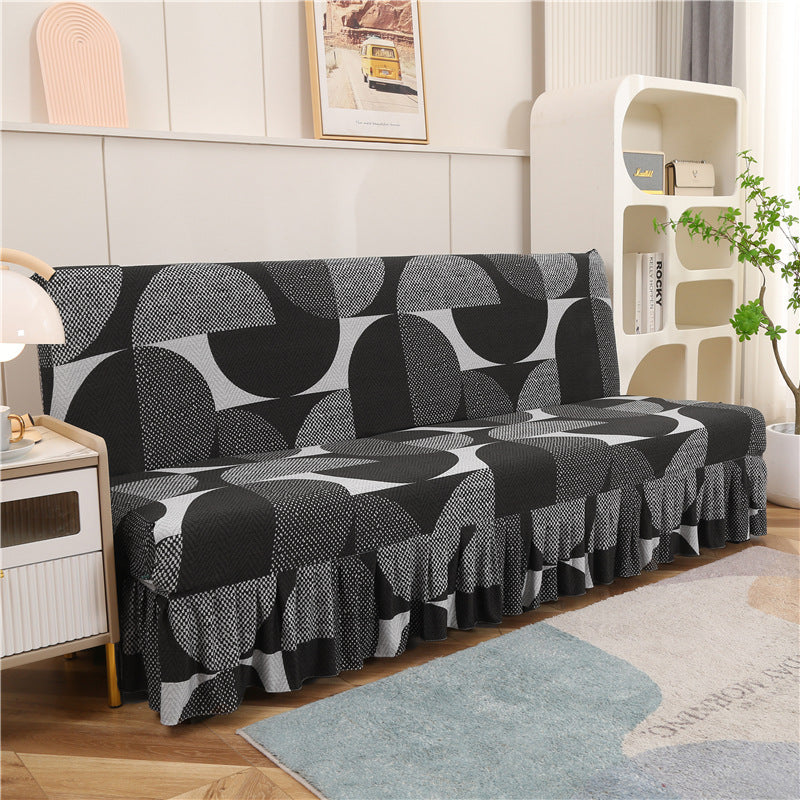 Slipcover stretch pour un lit sans bras encaissant simple simple housse de canapé pliable avec jupe