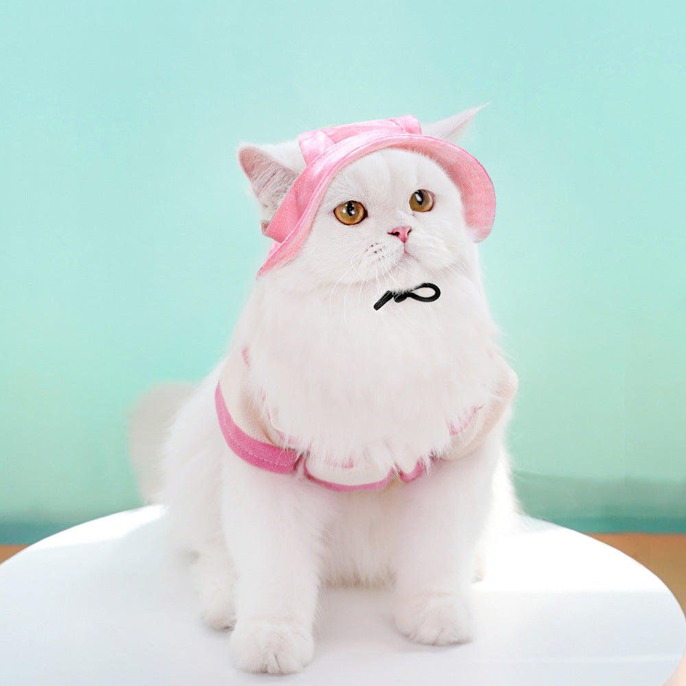 Chapeau de protection contre le soleil de chat de chien anti-découpe réglable