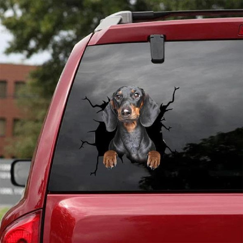 Mur animal Toutes sortes de Puppy Creative Trou de voiture cassé stickers électrostatique fenêtre