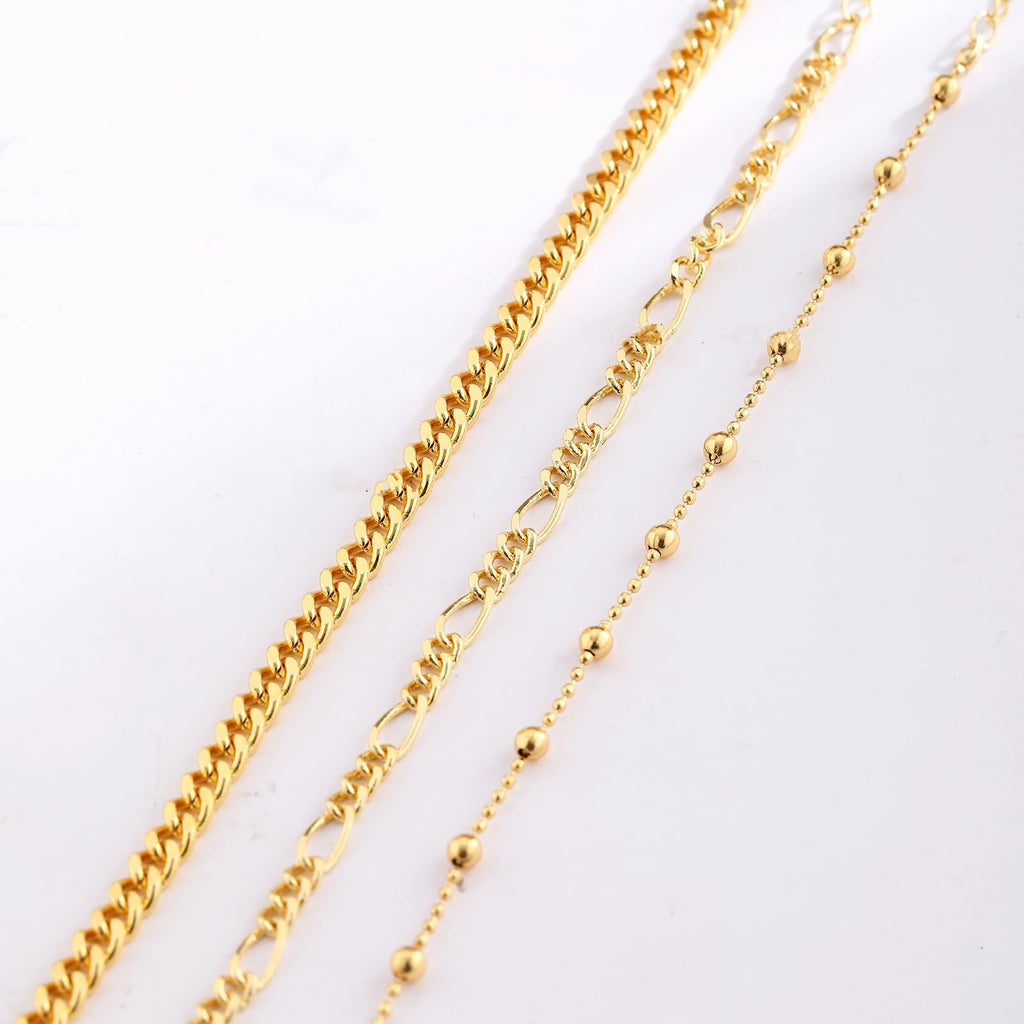 Ensemble de chaînes de chevilles polyvalentes 3 pièces en métal rétro