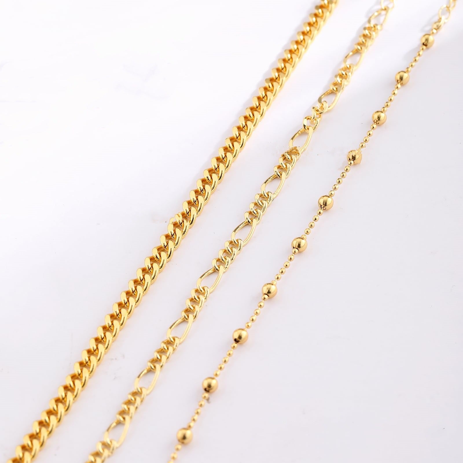 Ensemble de chaînes de chevilles polyvalentes 3 pièces en métal rétro