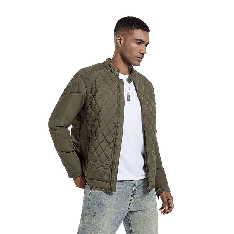 L'automne et l'hiver hommes légère veste en coton Casual en forme de diamant sur le collier