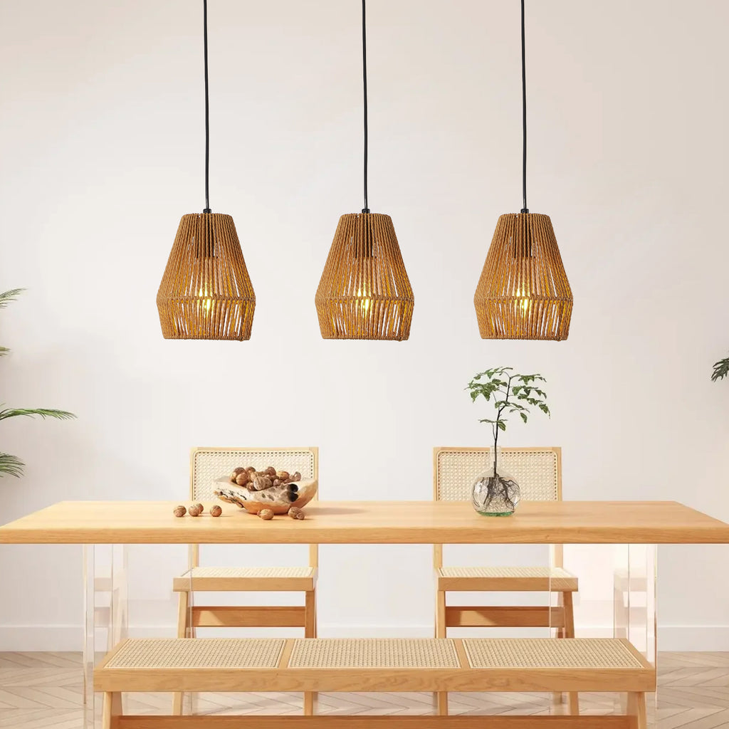 Ensemble de 7pouces de 3 Pendentif de corde de chanvre rustique