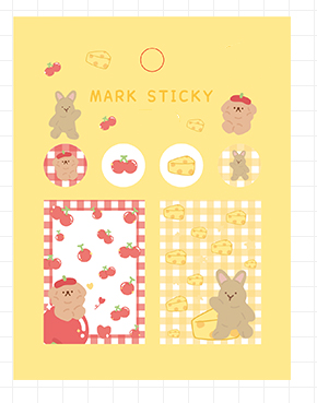 Stickers Index de notes douces Tente à main marquée PVC Notes d'étude