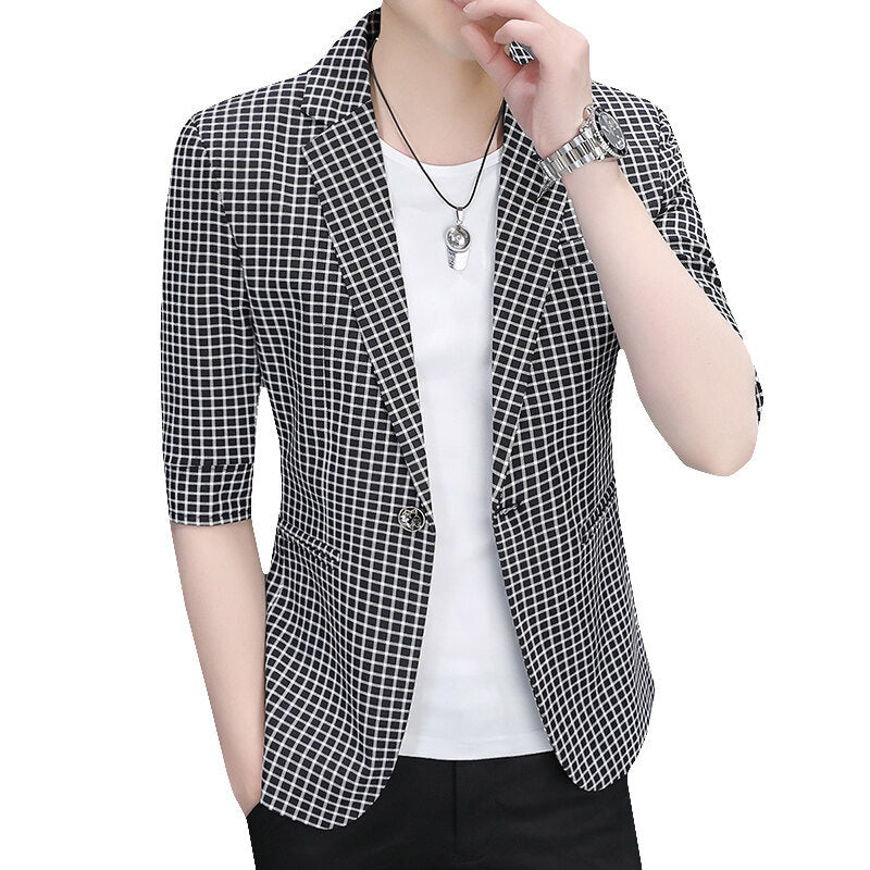 Blazer à trois quarts de manches imprimé par le coiffeur