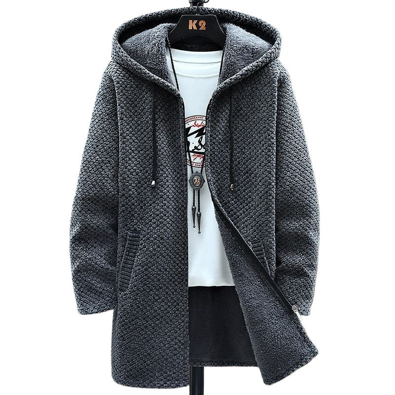 Men's Mid-Length Knitted Cardigan Coat Casual et polyvalent