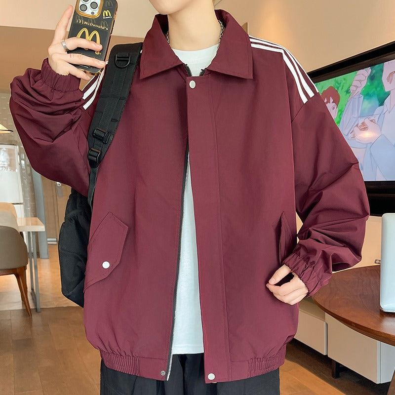 AutomneHiver homme Veste de sport mode et élégante avec trois bandes