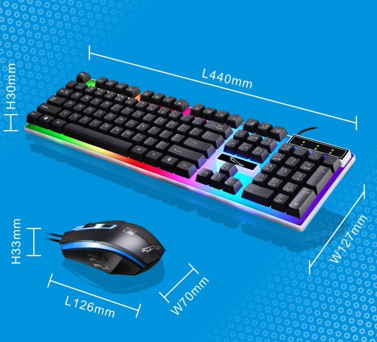 G21 Wired U U Souris et jeu de clavier Éclairage suspendu Sentiment mécanique Jeu de souris et de clé