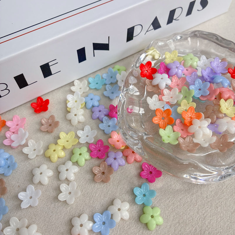 Perles de fleurs 5-Petal Acrylique