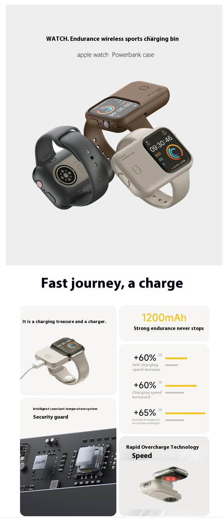 Convient pour Power Bank Watch Portable Wireless Power Bank Portable