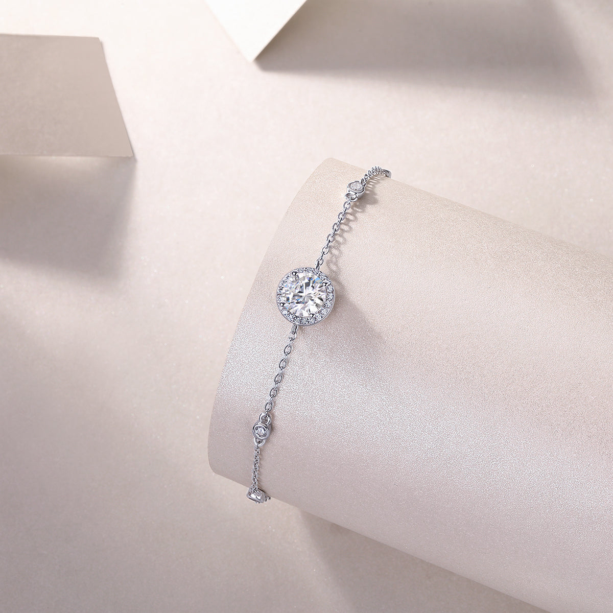 S925 Bracelet en argent 1,5g Moissanite