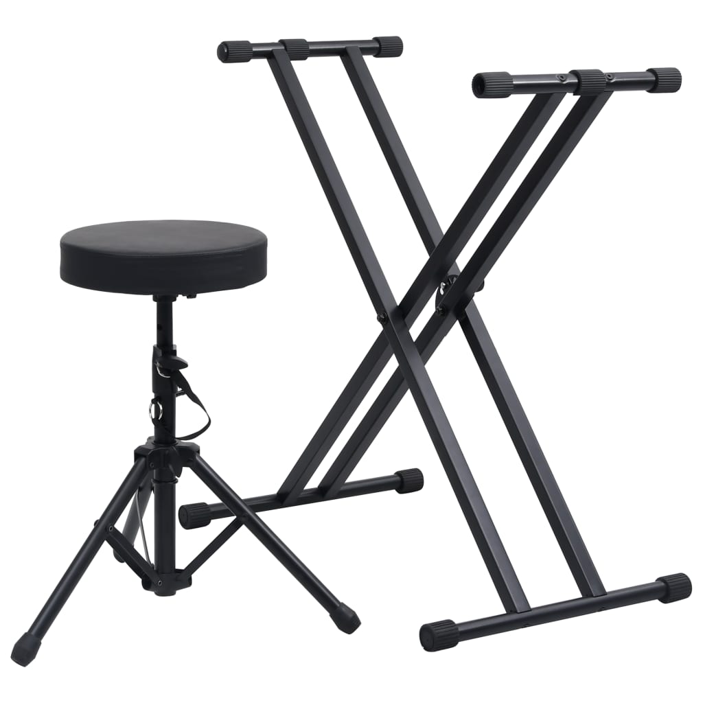 Porte-clefs et tabouret double-croisement noir