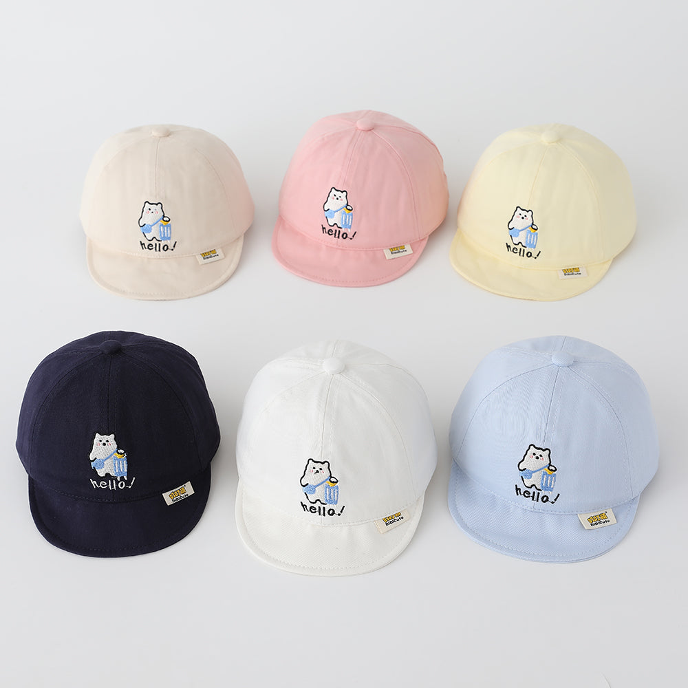 Base de caricature polaire brodée pour enfant Cute Casual Brimmed