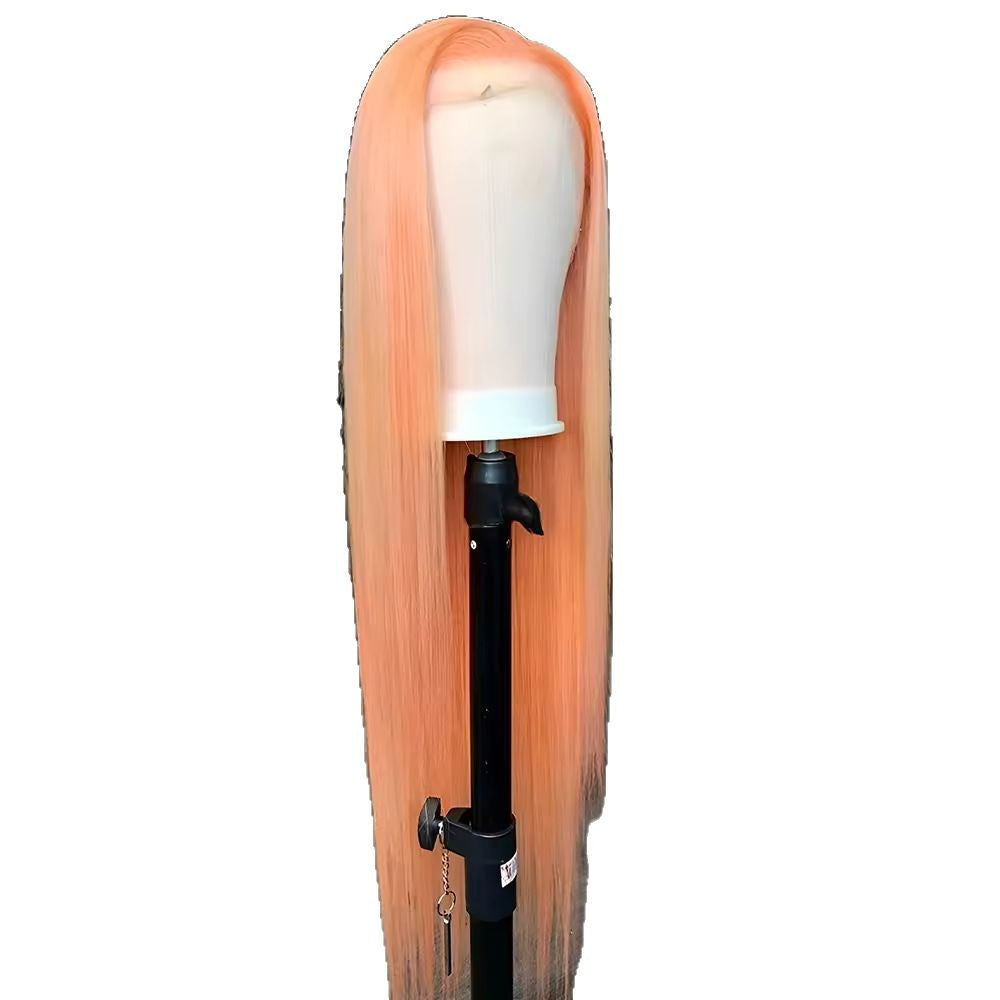 Lumière Orange Long cheveux droit 134 Dentelle avant fibre chimique fibre haute température fibre perruque H