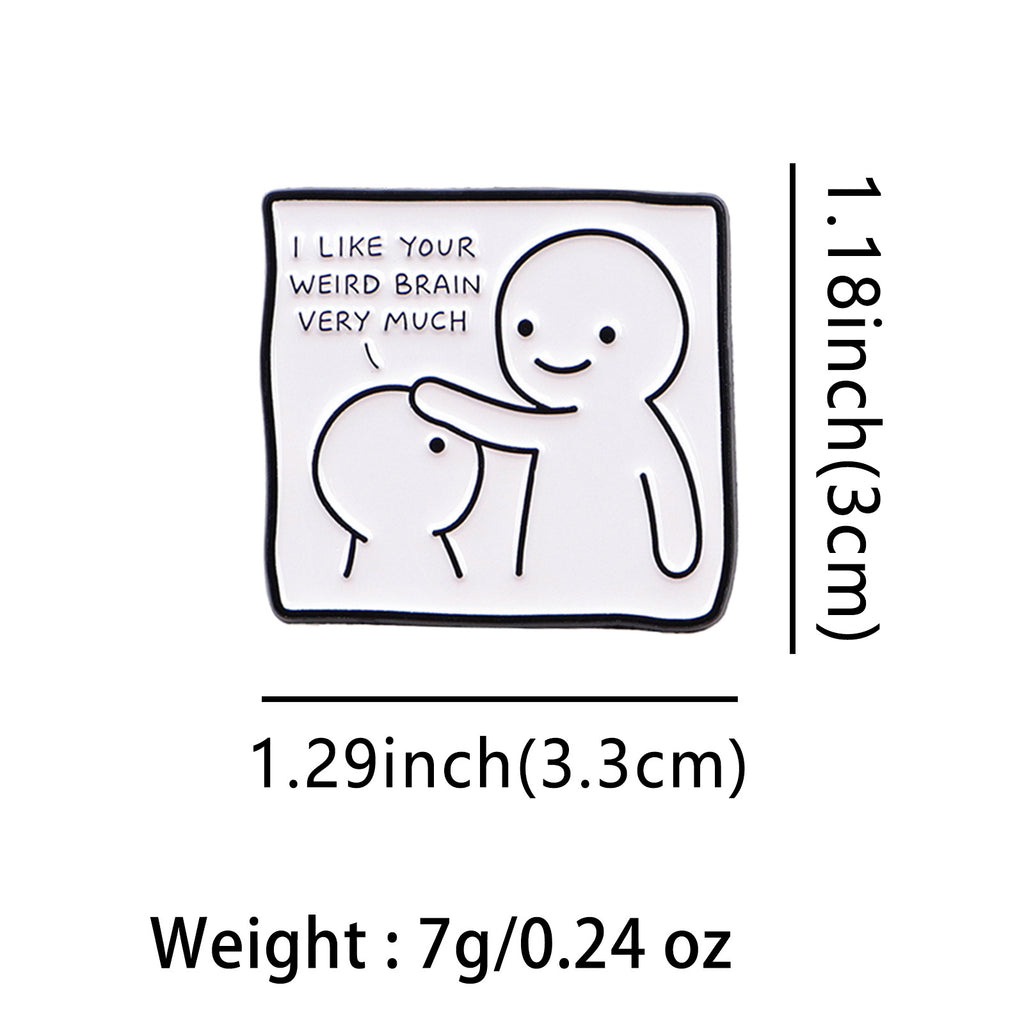 Caricature Anglais Court Phrase Citation Brooch