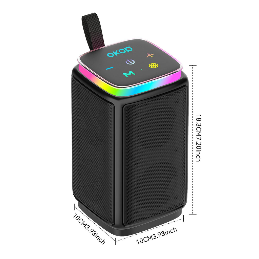 KP-562 Mini haut-parleur Bluetooth portable Subwoofer double aimant RGB éclairage sans fil carte TF