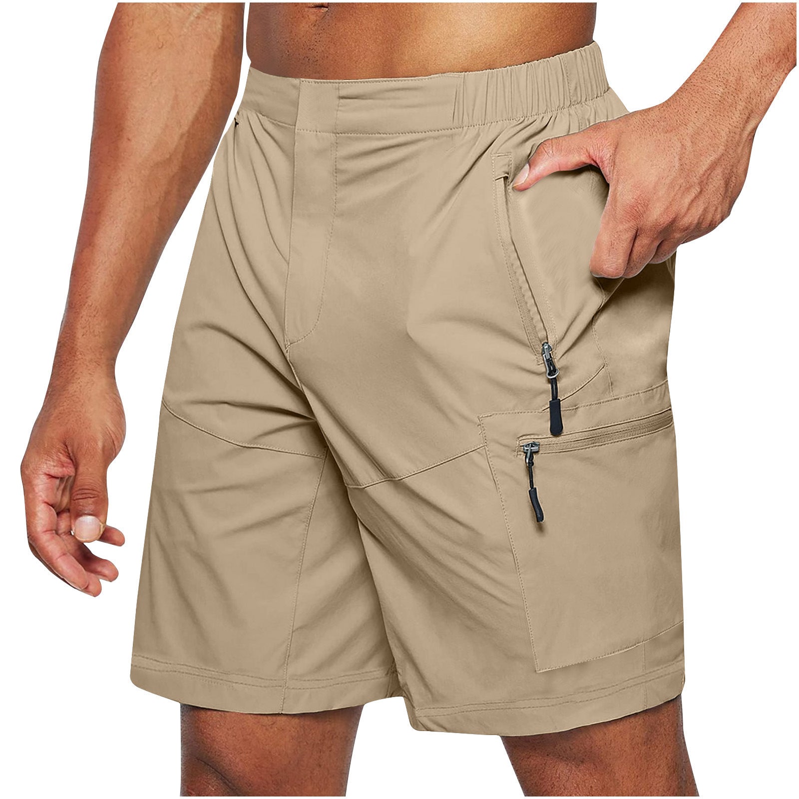 Shorts de fret pour hommes Shorts à fermeture éclair de grande taille Pantalon de poche multi-flap Téléphone mobile Chaussures pour hommes