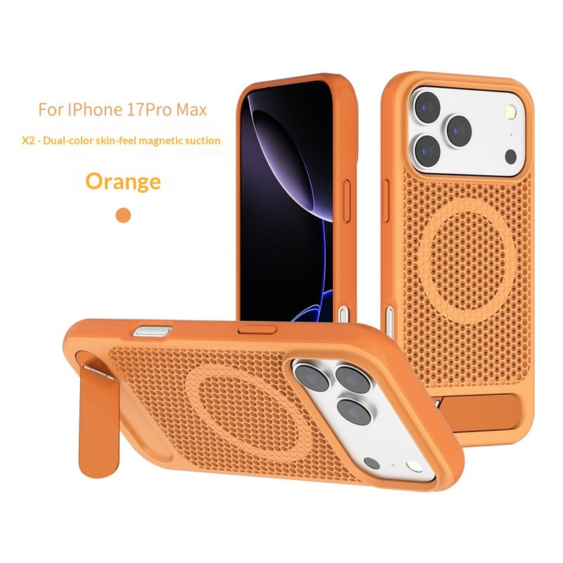 Cas de téléphone à sensation cutanée avec un support d'inclinaison