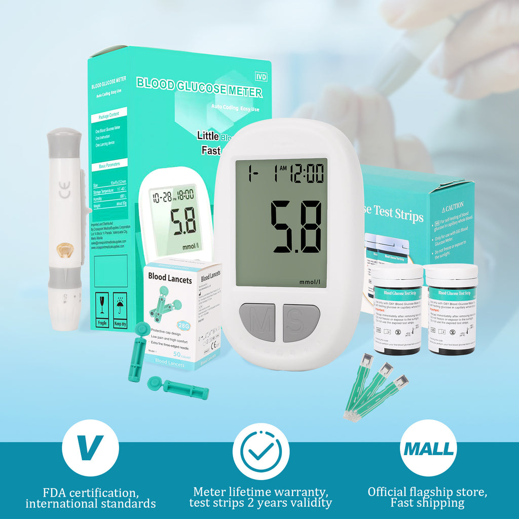 Trousse de mesure du glucose dans le sang portable - Codage automatique