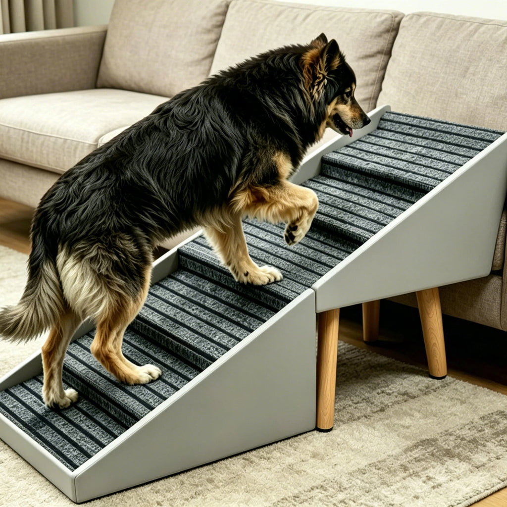 2-en-1 Échelles de chien pour lit et canapé 25.2" Rampe de chien pliable pour canapé 6 marches et Ottoma