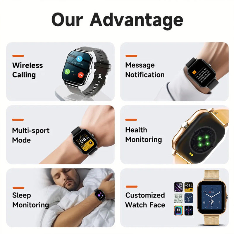 Smart Watch écran de 144 pouces Full Touch hommes et femmes Bluetooth appel