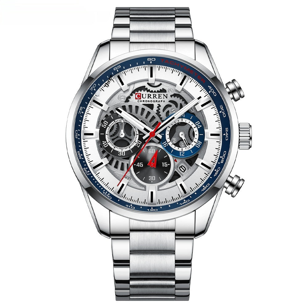 Montre de mode à six mains Quartz pour hommes