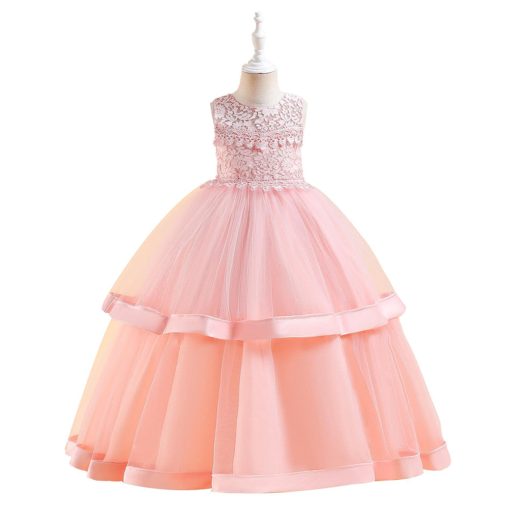 Robe de princesse longue couleur pour petites filles