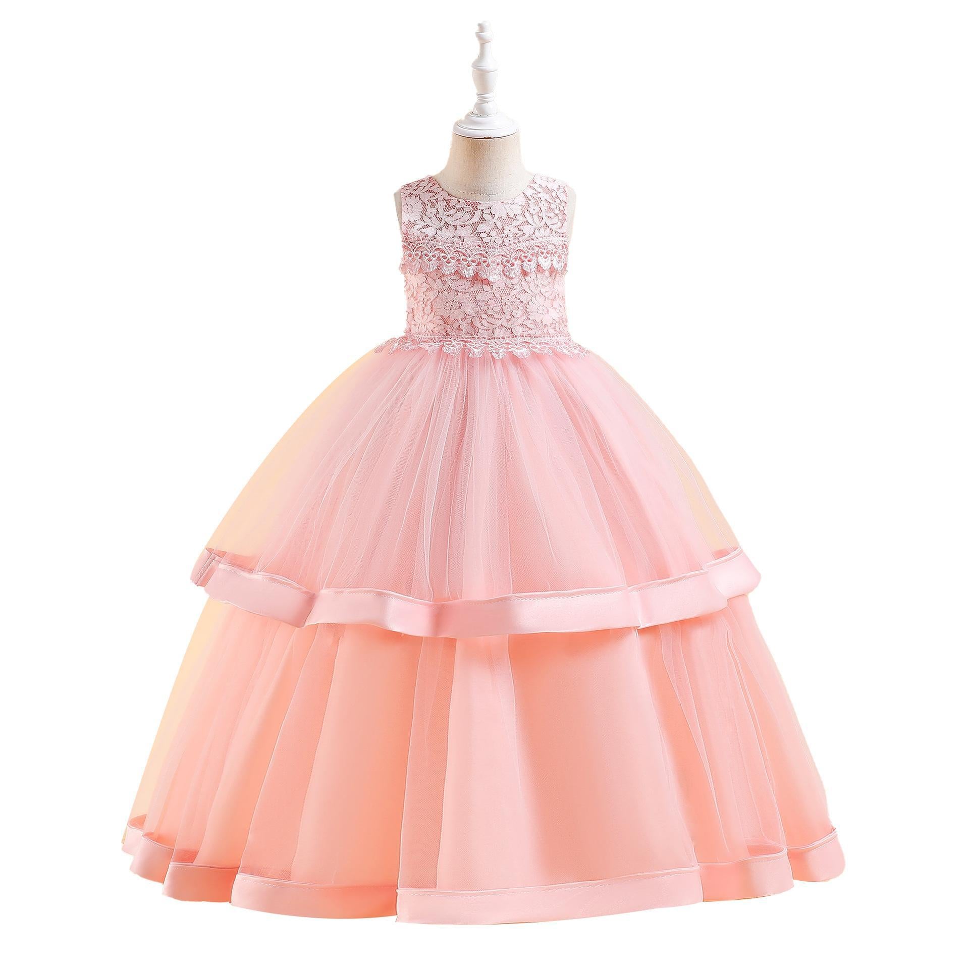Robe de princesse longue couleur pour petites filles