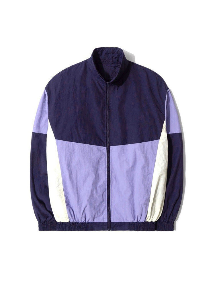 Veste anti-vent sport avec un collier stand-up pour hommes
