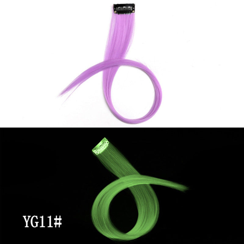 Clip bricolage lumineux - Cheveux lumineux en cheveux sans trace 50 CM couleur arc-en-ciel