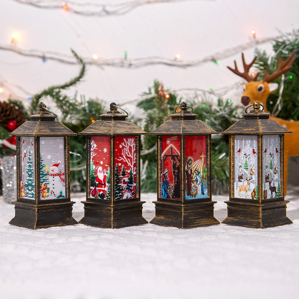 Lampe à huile portable de Noël Santa Claus LED lumières de nuit Batterie alimentée intérieur extérieur Ha