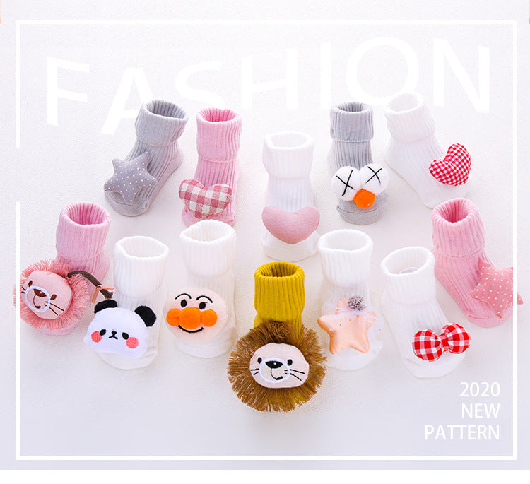 Bébé nouveau-né double aiguille anti-dérapant ne se sent pas serré avec les chaussettes de chambre pieds