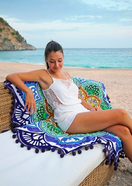 Tapis de yoga pour serviettes de bain rondes en polygone